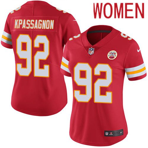 Women Kansas City Chiefs #92 Tanoh Kpassagnon Nike Red Vapor Limited NFL Jersey->women nfl jersey->Women Jersey
